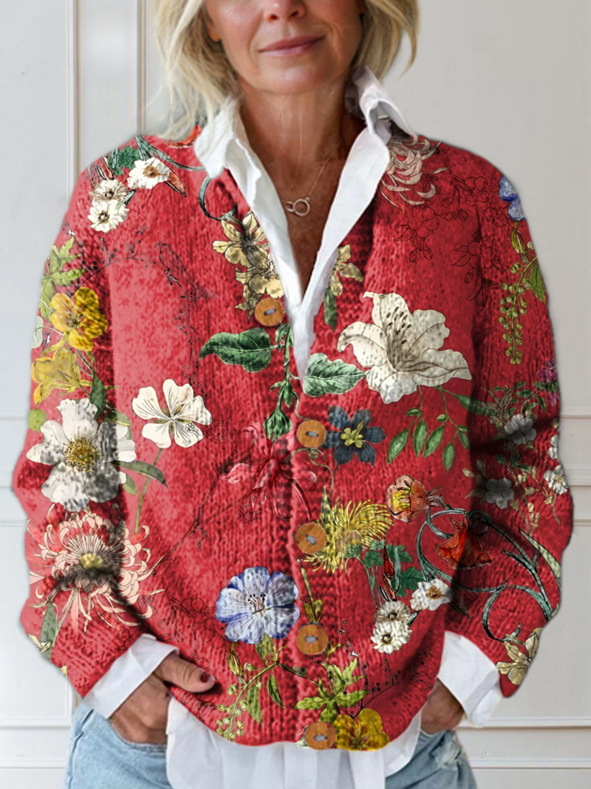 Kiera | Women's Vintage Floral Art Print Cardigan