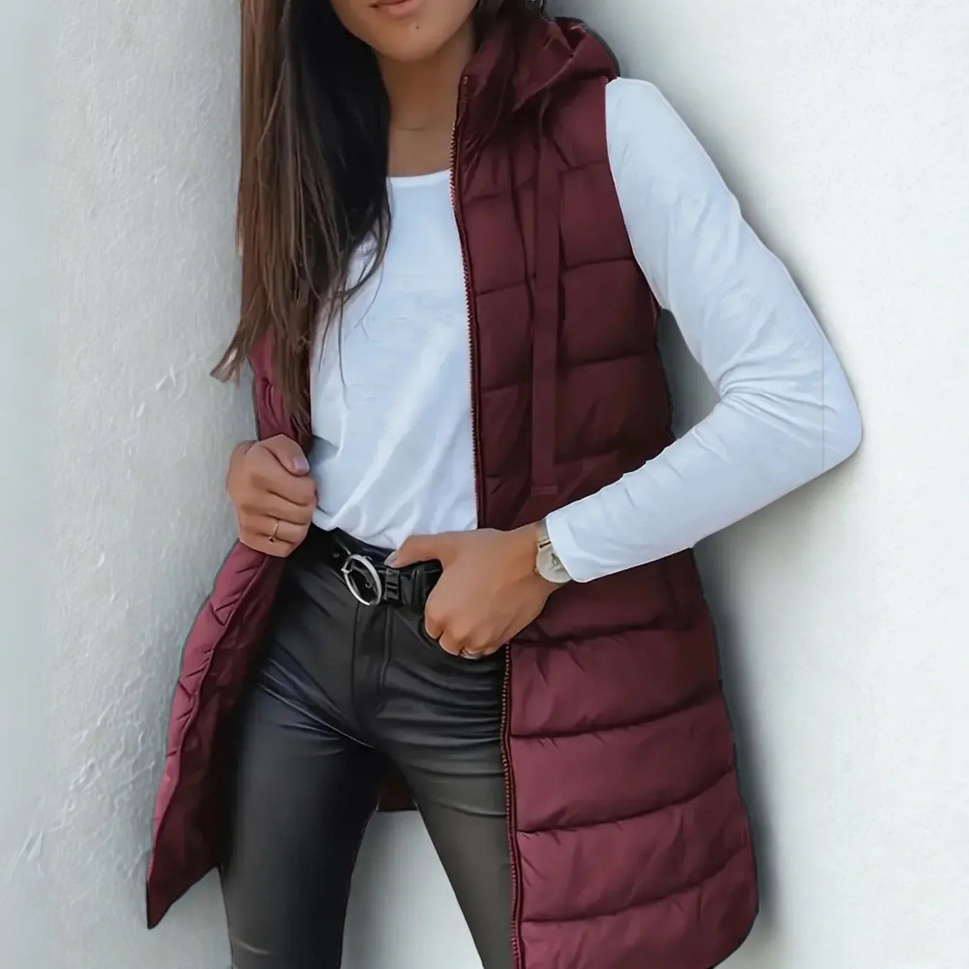 Maya | Sleeveless Hooded Puffer Vest